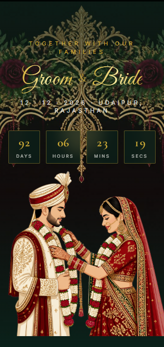 Royal 3D Palace invitation website preview