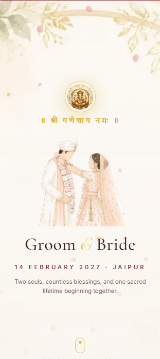Pastel Bloom invitation website preview